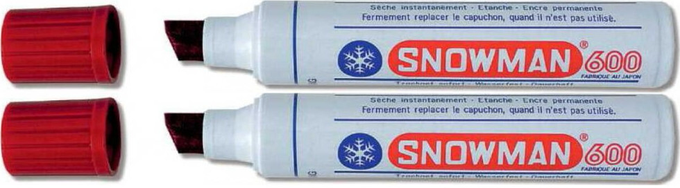2x Marker permanentny Snowman Jumbo 600, ścięta, czerwony