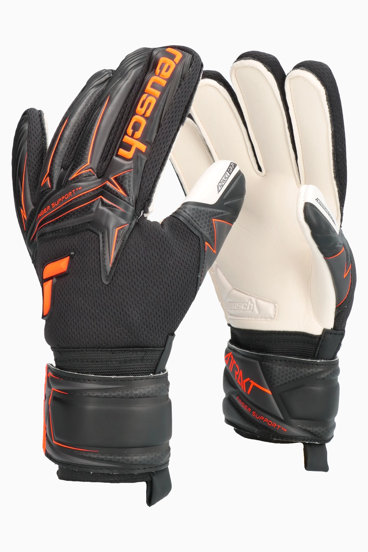 Rękawice Reusch Attrakt Advance Finger Support Junior - Czarny