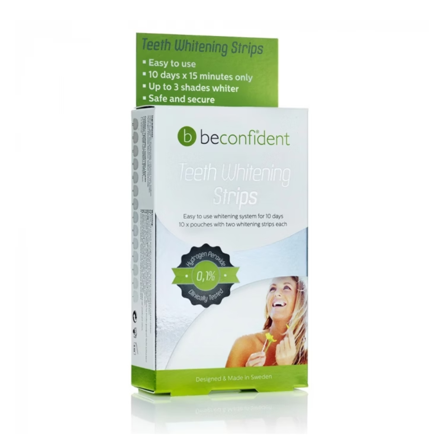 Beconfident - paski do wybielania zębów kuracja 10 dni, 10 saszetek po 2 sztuki