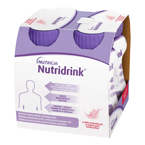 Nutridrink - o smaku truskawkowym, 4 x 125 ml