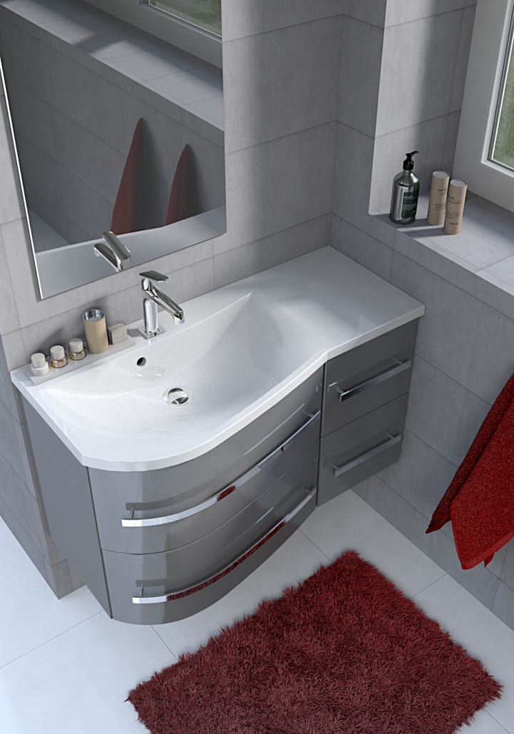 Oristo Opal umywalka 91,5x44,5 cm meblowa prawa biała UME-OP-90-92-P