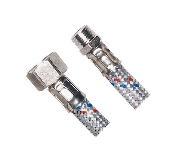 Aqualine wąż przyłączeniowy nierdzewny 120 cm chrom 33012