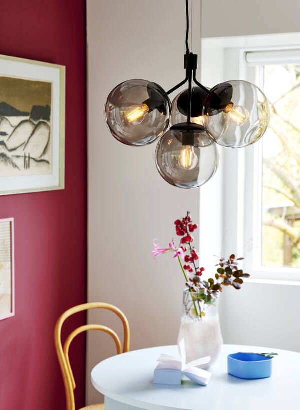 Nordlux Ivona lampa wisząca 4x28W czarna/przydymiona 2112153003