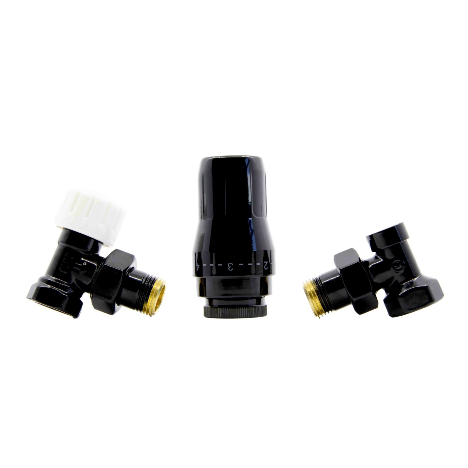 HeatBase Standard zestaw termostatyczny 1/2GZx1/2GW kątowy czarny połysk HB01TKR9005