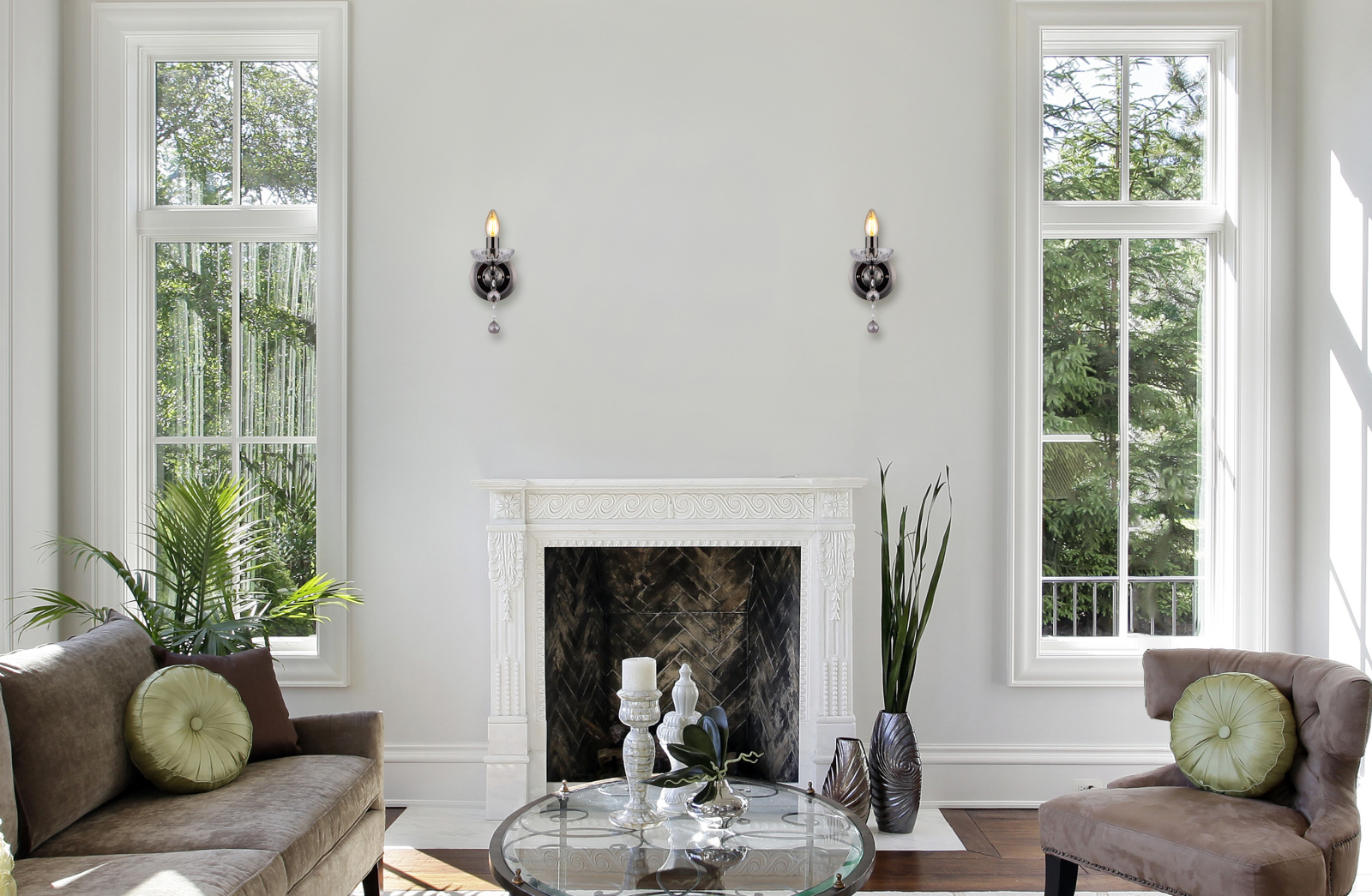 Globo Lighting Camila kinkiet 1x40 W czarny-kryształowy 64134W