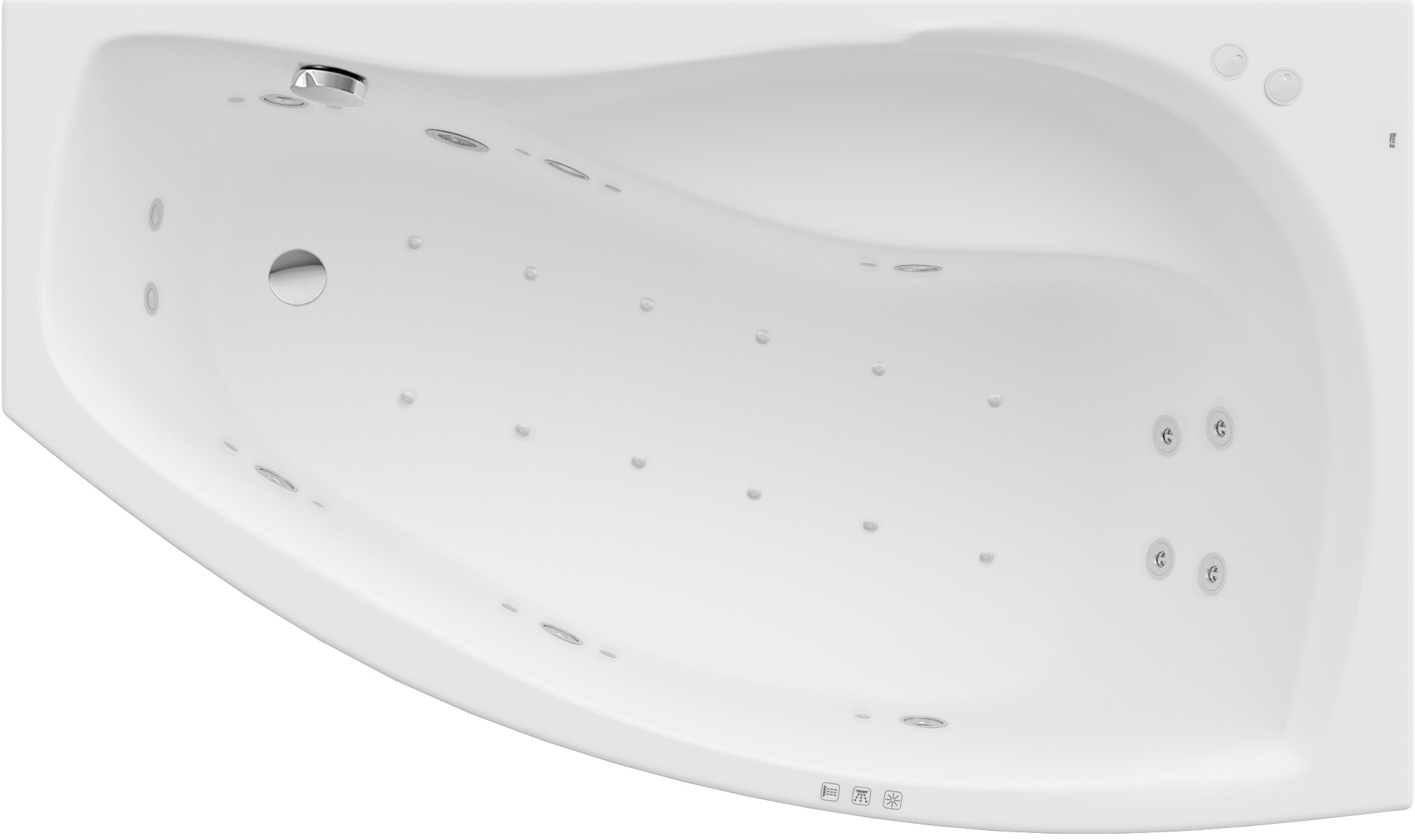 Roca Nicole wanna z hydromasażem 160x95 cm asymetryczna biała A24T181000