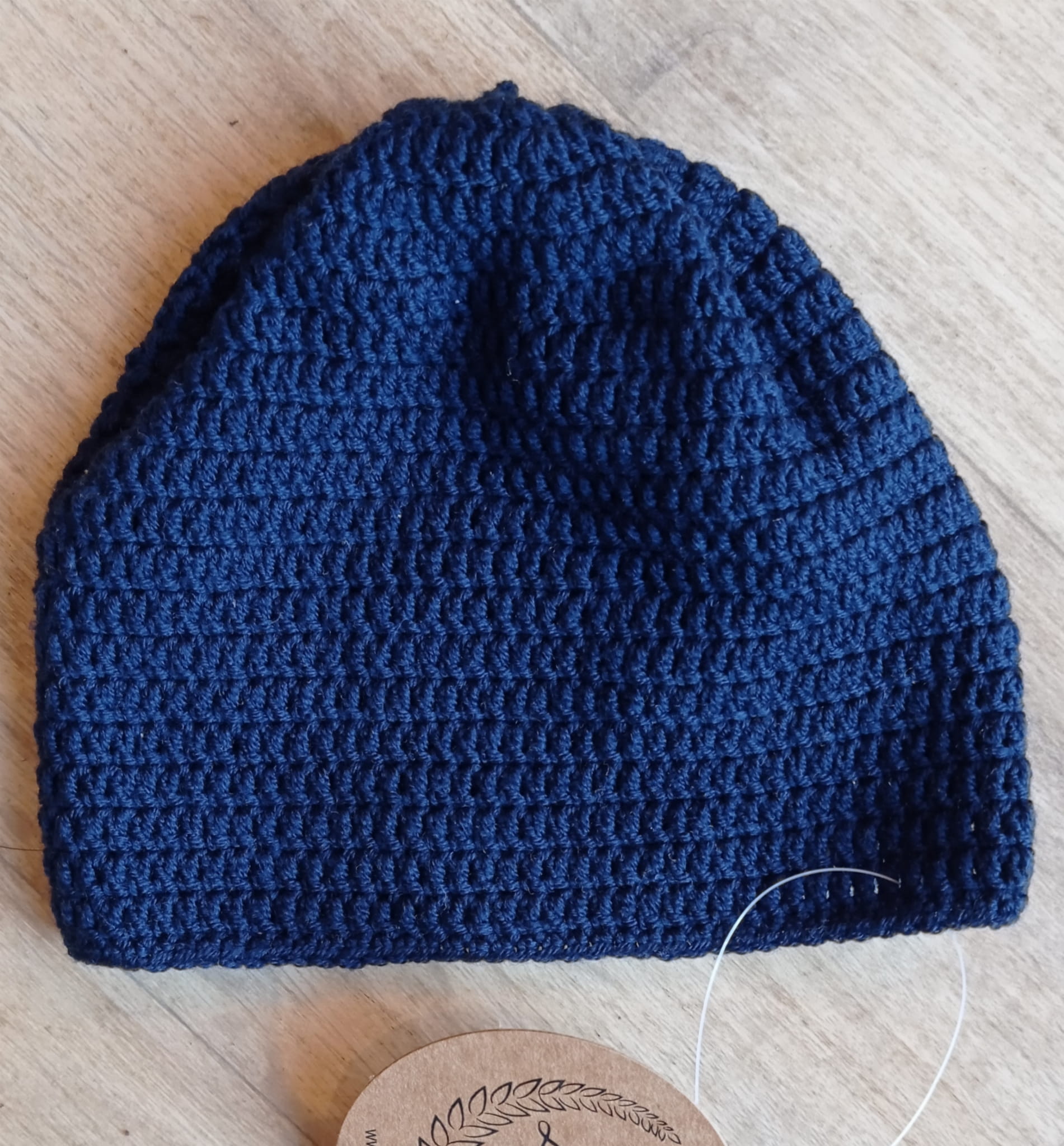 Laferio Ręcznie wykonana czapka z wełny Merino Baby granatowa