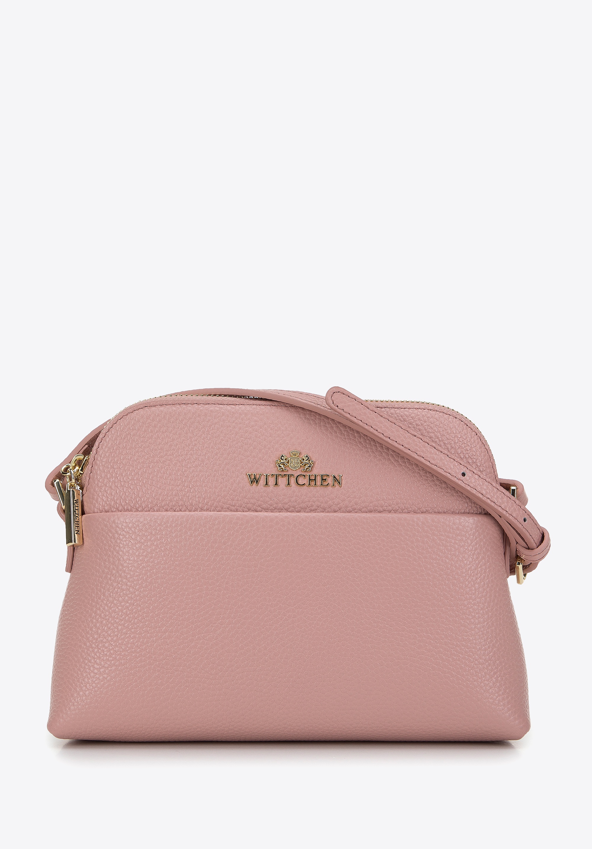 Minitorebka skórzana trapezowa jasny róż