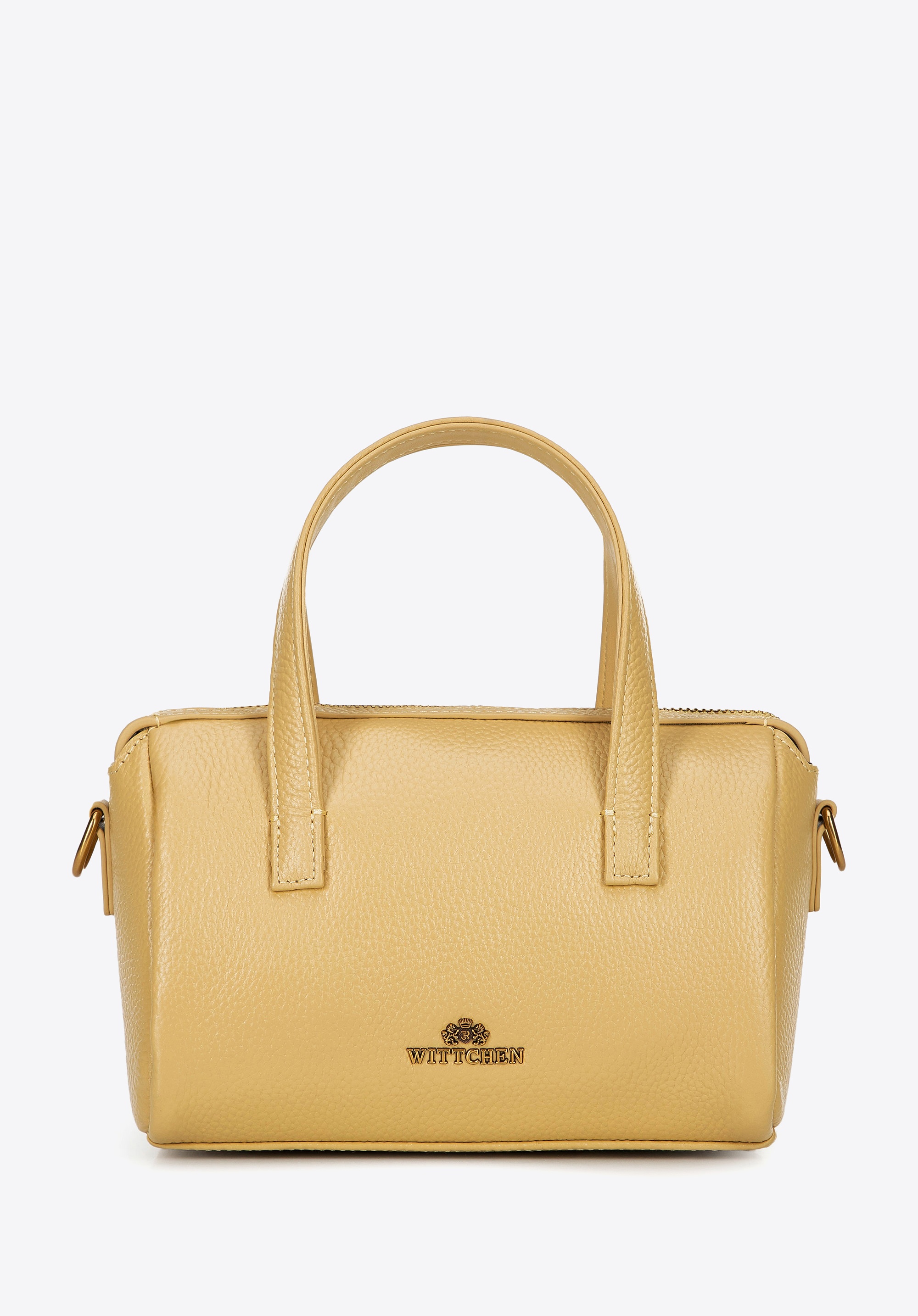 Damski kuferek ze skóry mały żółty