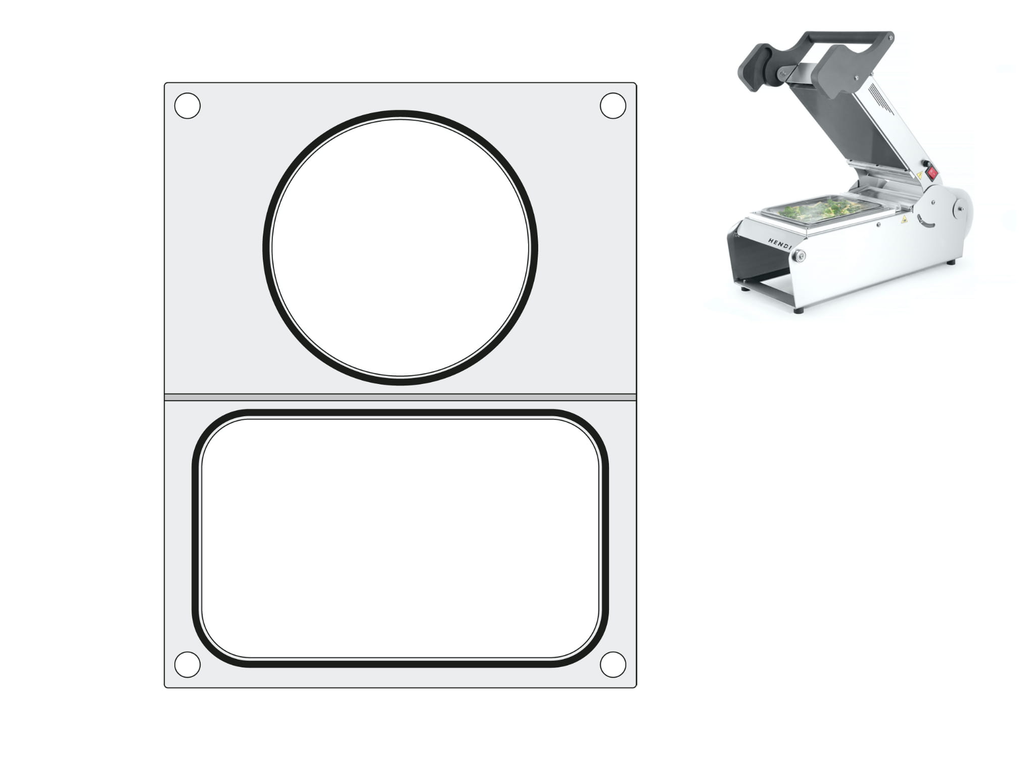 Matryca 2w1 na tacę i pojemnik na zupę Hendi