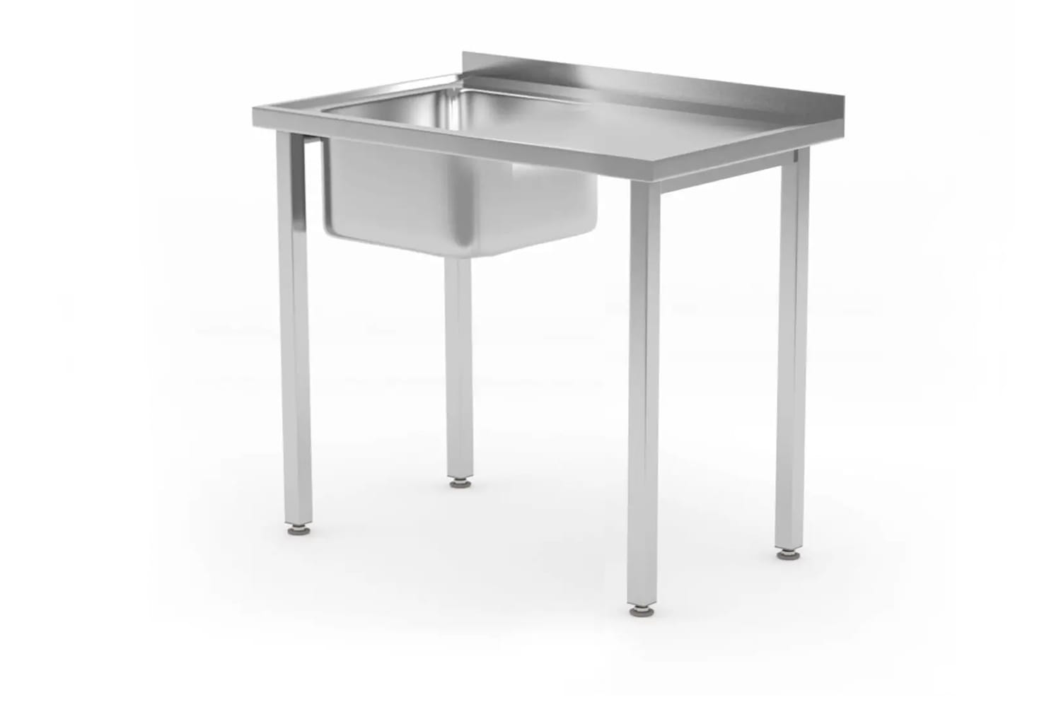 Stół ze zlewem po lewej, 80 x 60 x 85 cm skręcany z rantem | 816776