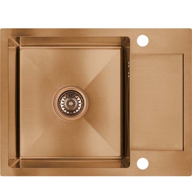 LAVEO Zlewozmywak stalowy MARMARA 57x44 cm 1-komorowy z półociekaczem