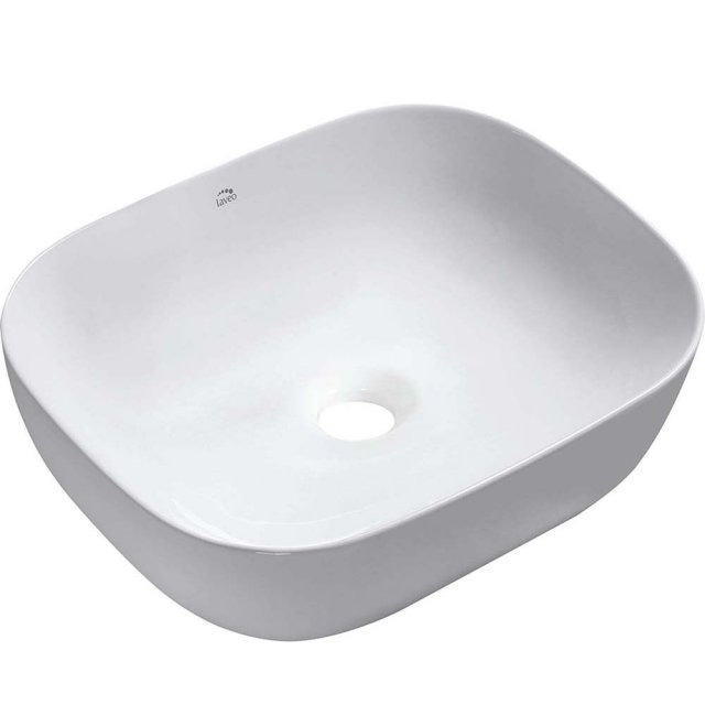 LAVEO Umywalka nablatowa MOGAMI 50,5x40,5 cm ceramiczna biała VUM_625