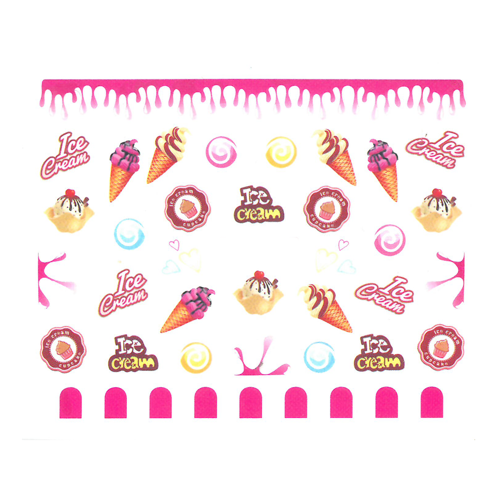 Naklejki wodne do paznokci słodycze BN-825