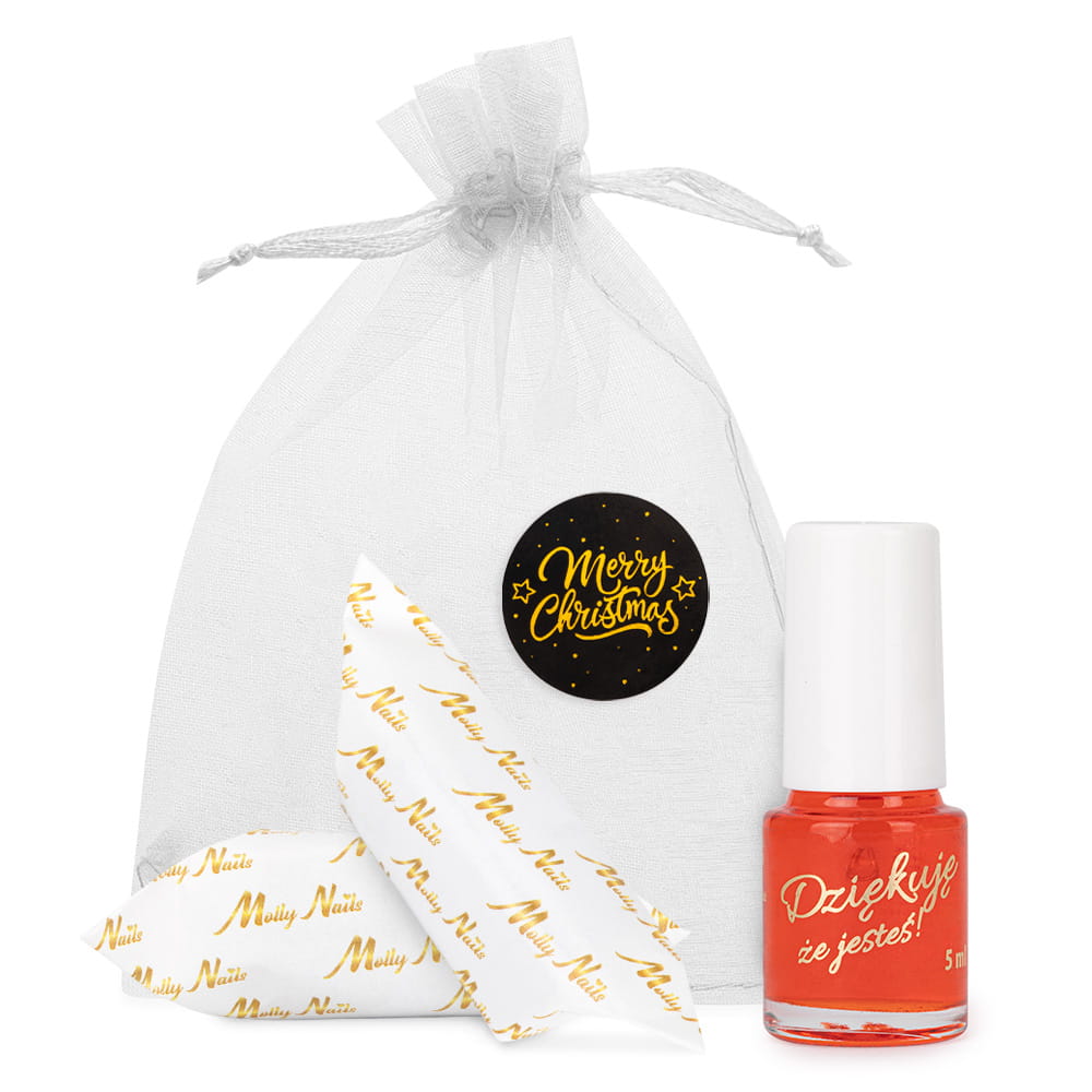 Oliwka okazjonalna do skórek i paznokci o zapachu czerwonego jabłka z krówkami w ozdobnym woreczku 5ml