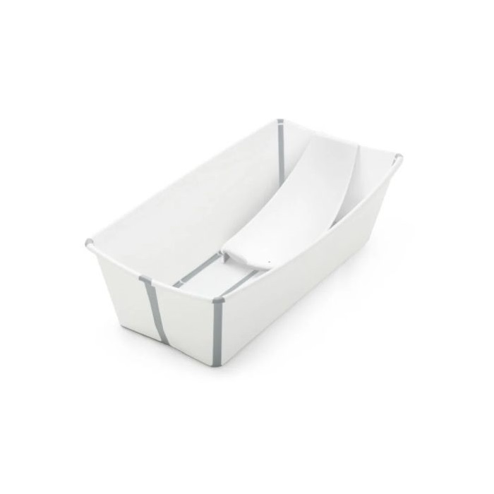 Stokke Flexi Bath XL Bundle- składana wanienka kąpielowa z wkładką dla noworodka-White