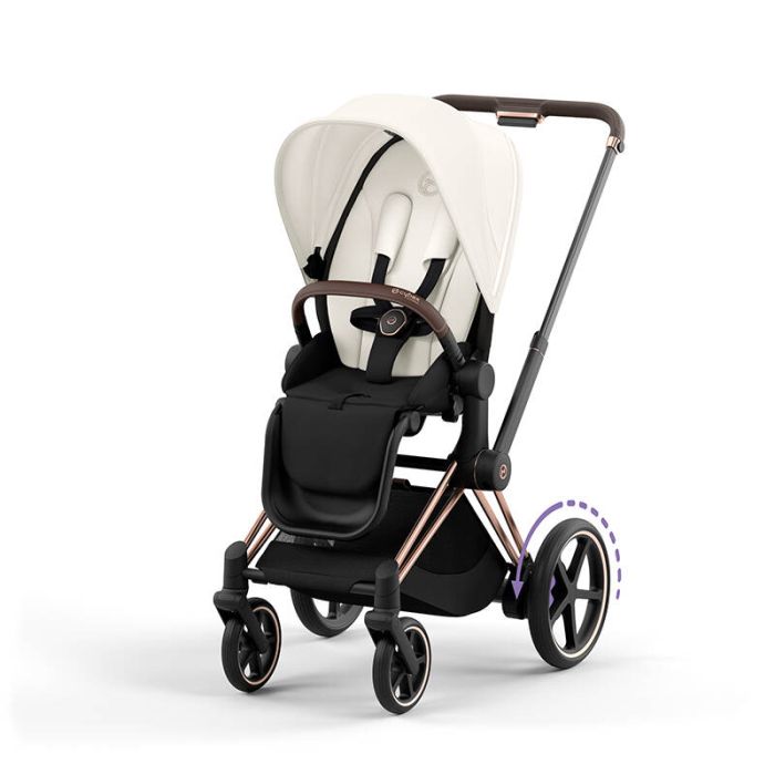 Cybex e-Priam - wózek spacerowy z napędem elektrycznym-Off White-Chrome Brown