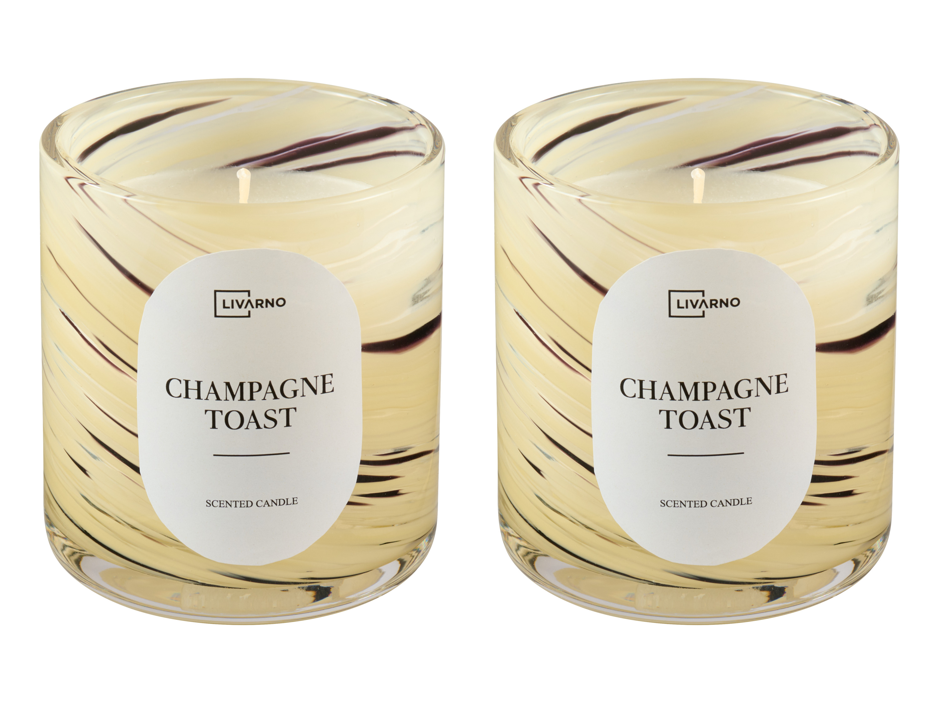 Livarno Świeca zapachowa w szkle 2 kawałki marmuru