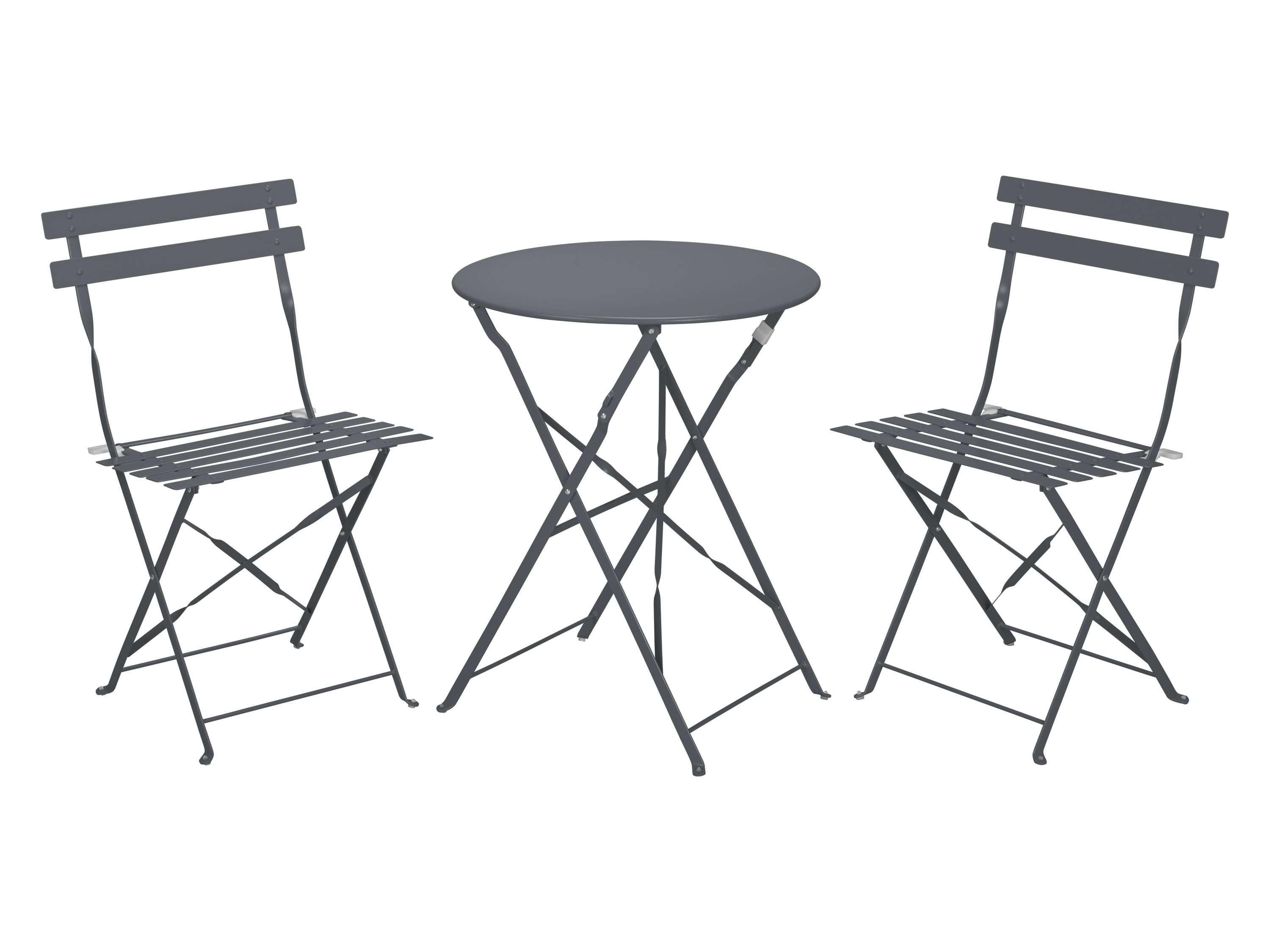 Livarno home Zestaw mebli tarasowych, stolik i 2 składane krzesła Antracytowy