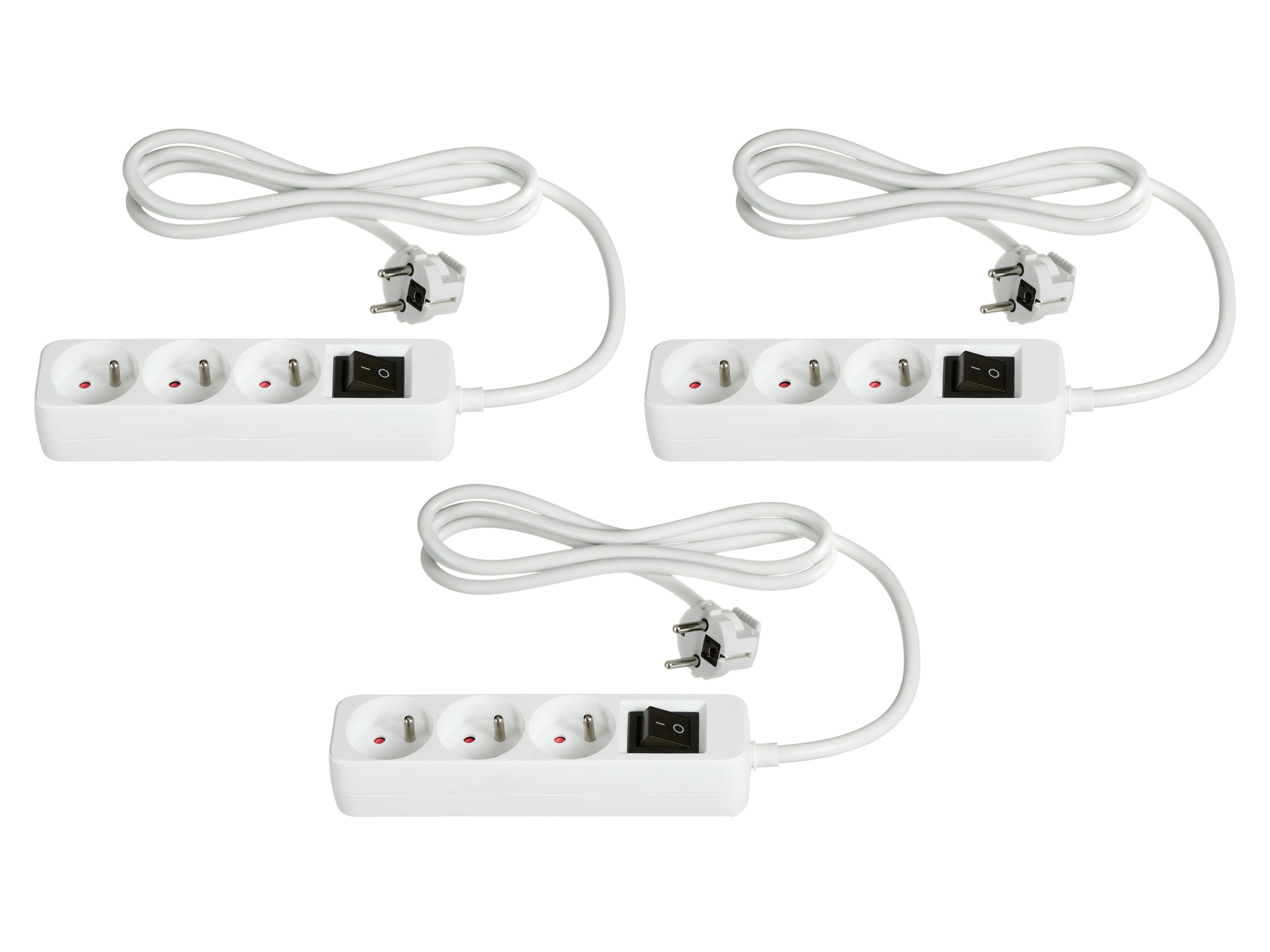 Tronic Zestaw 3 listew zasilających Biały