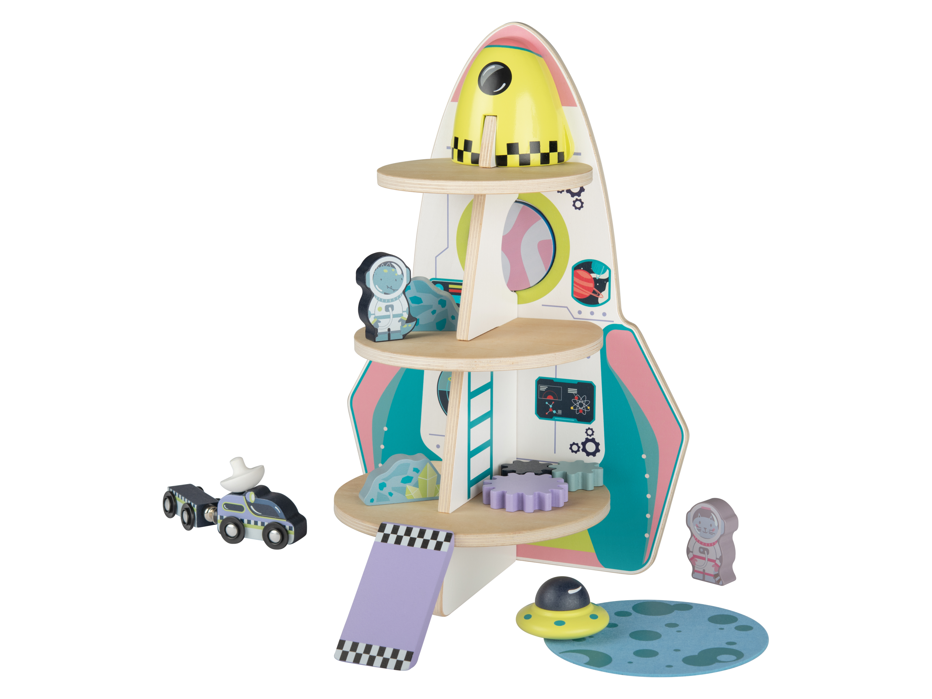 Playtive Drewniana rakieta do zabawky, 10 elementów