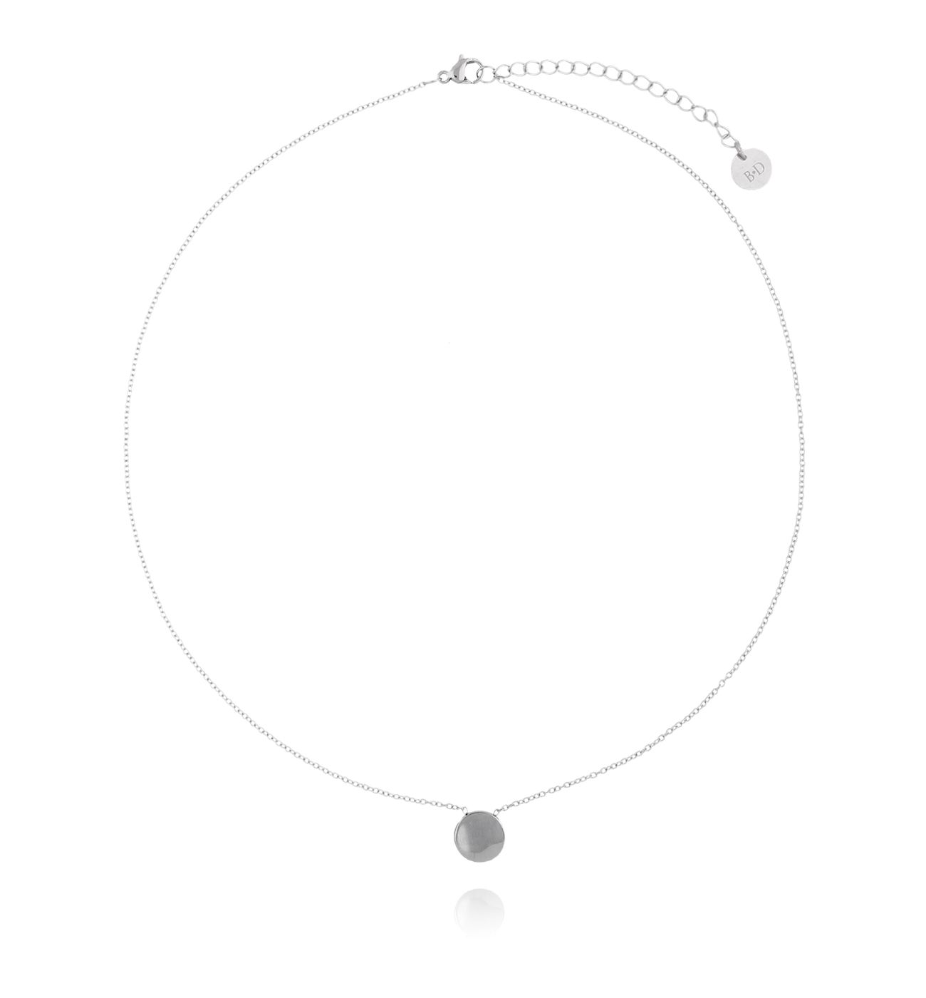 Naszyjnik srebrny z kółkiem ze stali szlachetnej - By Dziubeka