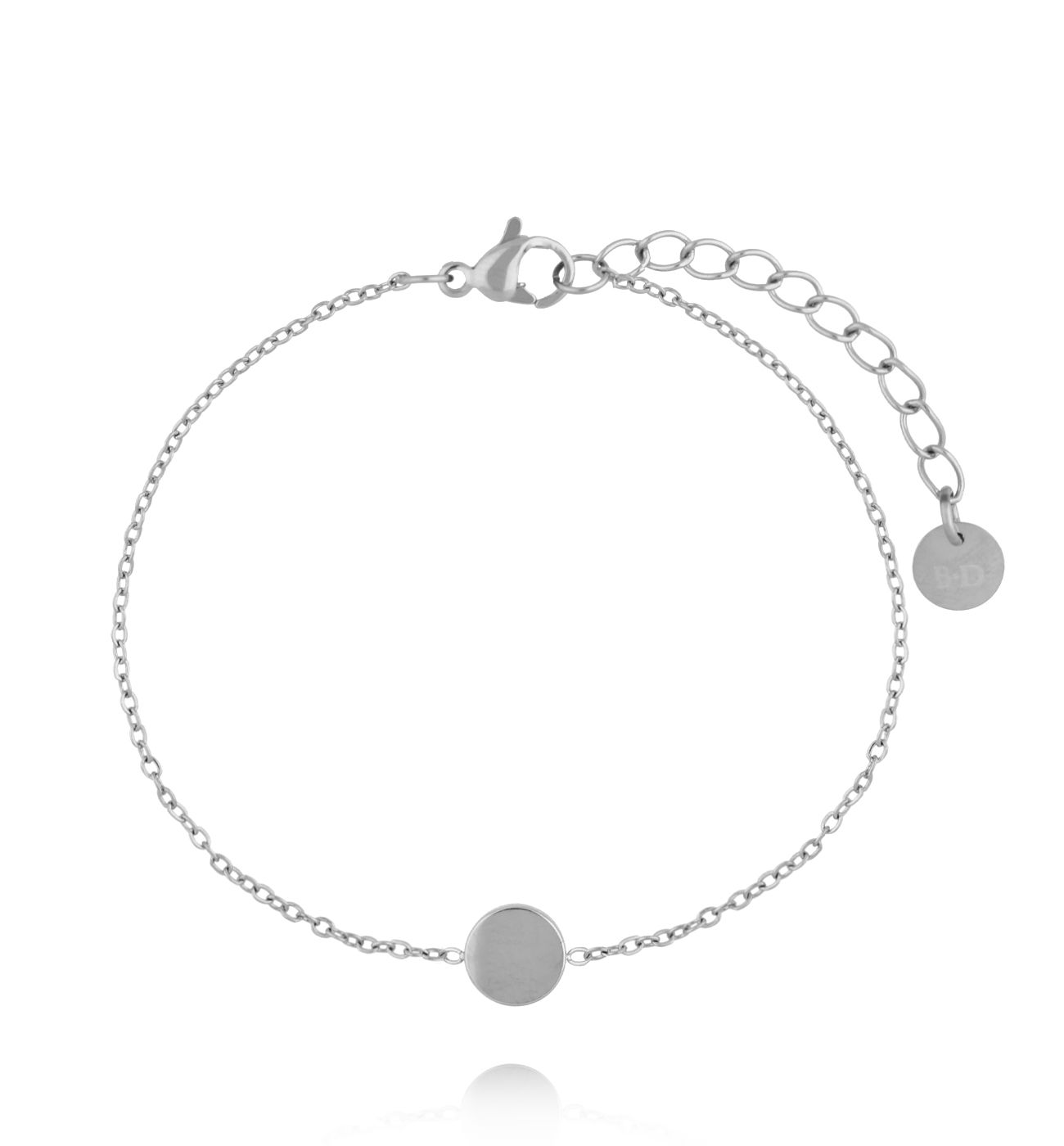 Bransoletka z gładkim kółeczkiem srebrna BSA0941