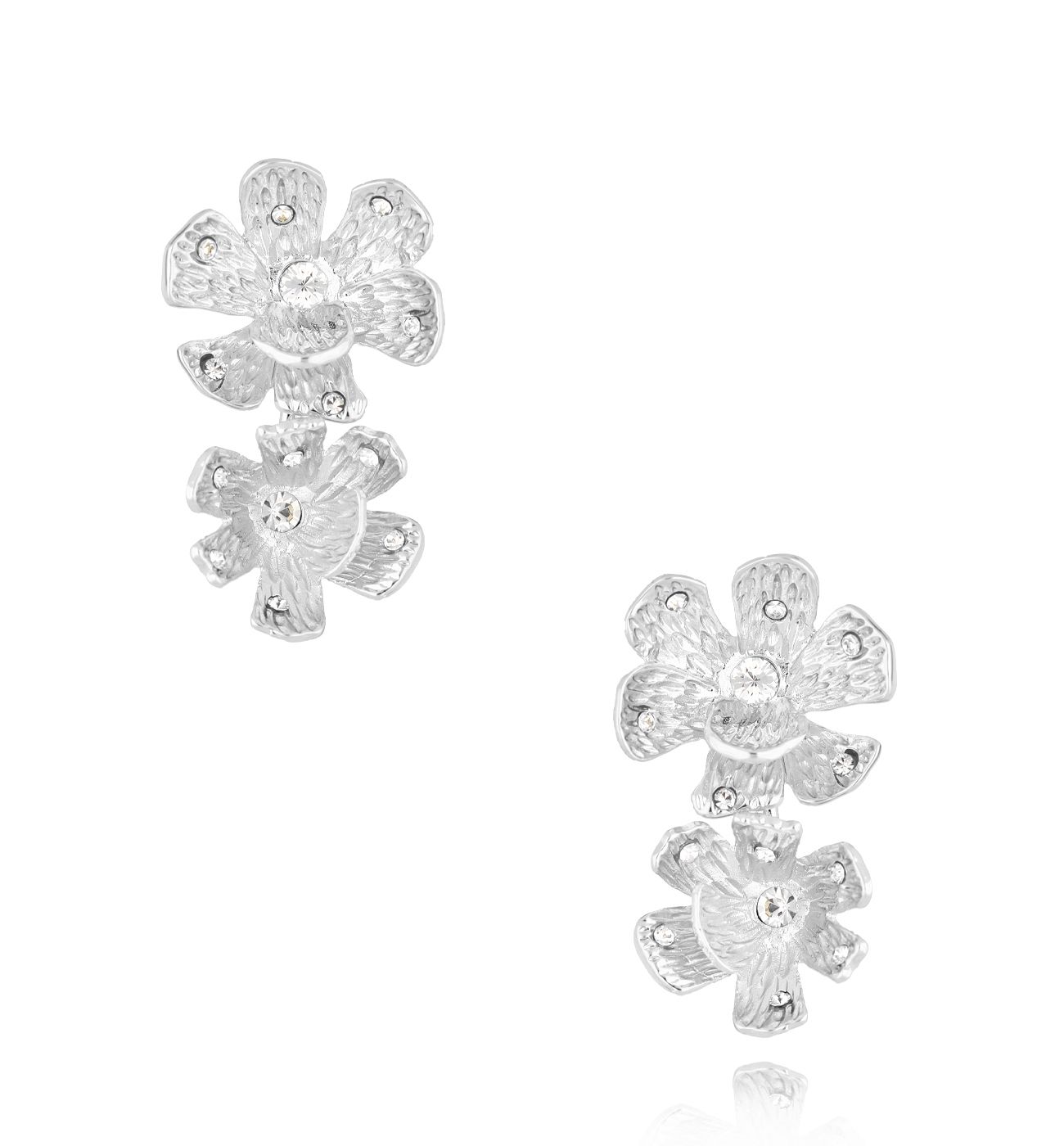 Kolczyki srebrne z kwiatami Rnchanté KSS1504