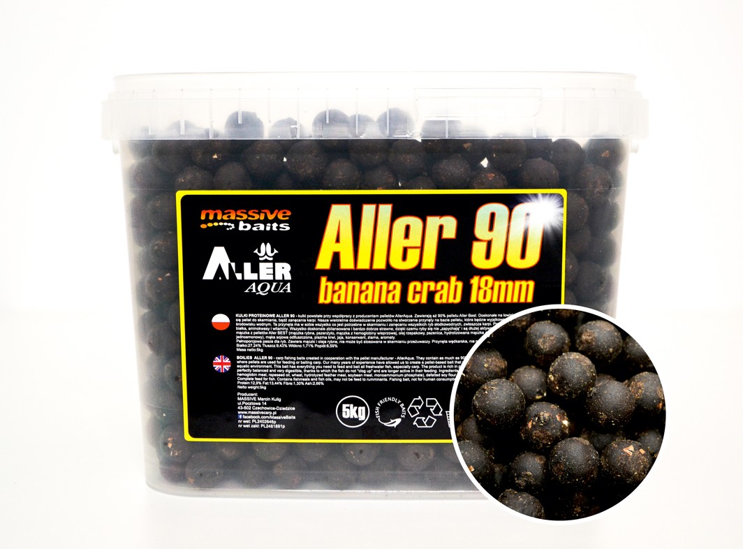 Massive Baits Kulki Aller 90 Banan Crab 18mm 5kg