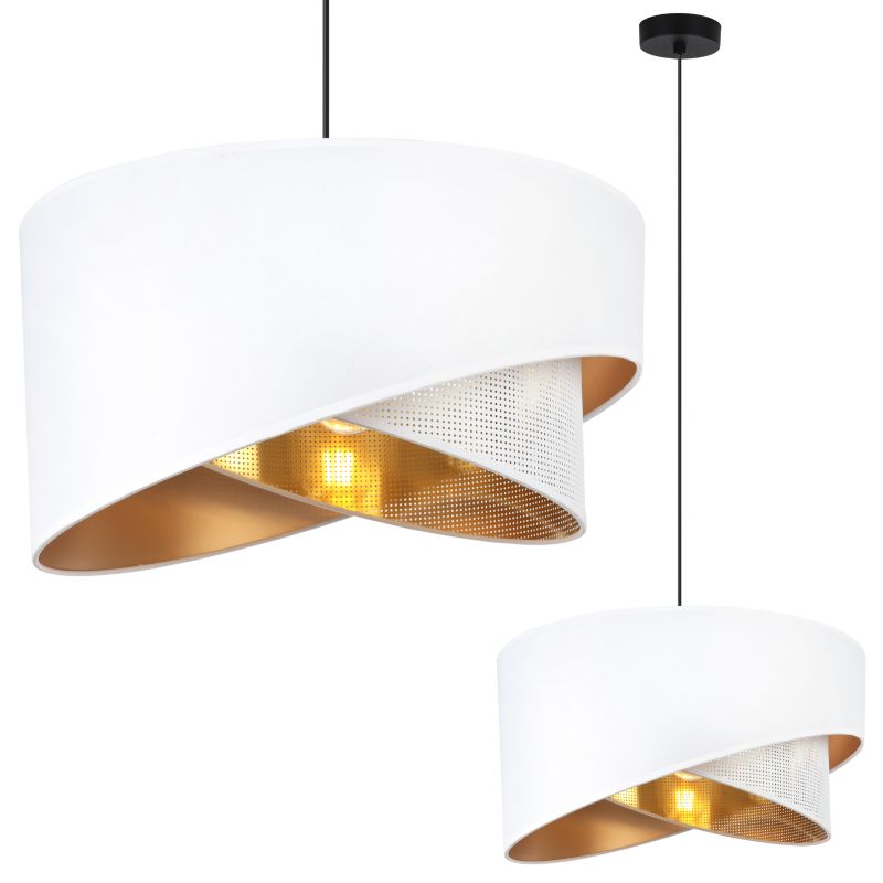 Lampa sufitowa wisząca Light Home LH Asti Skos A Biały 1x E27 60W czarny/złoty 1szt.