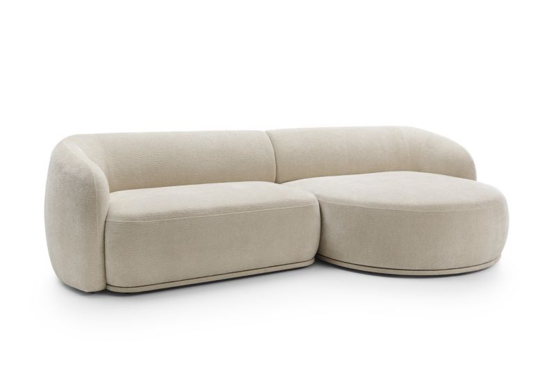 Narożnik modułowy Bettso Nobis prawy z zaokrąglonym bokiem i wygodnym siedziskiem beżowy 1szt.