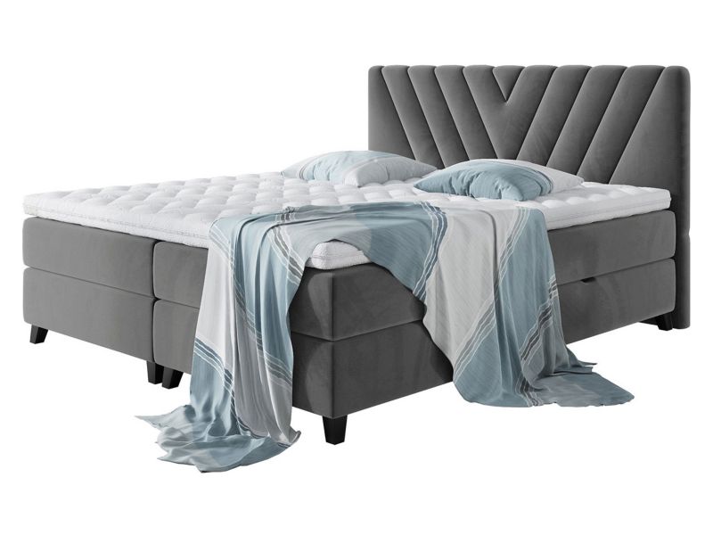 Łóżko kontynentalne MIRJAN 24 Romantic 180x200 stalowy szary 1 szt.