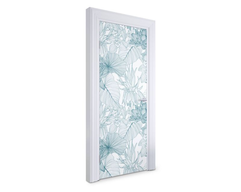 Naklejka na drzwi Wallfluent 75x205 cm Kwiatowy wzór 1 szt.