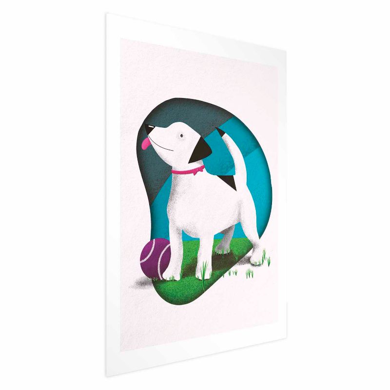 Plakat Artgeist Pies i piłka 60x90 cm bez ramy 1 szt