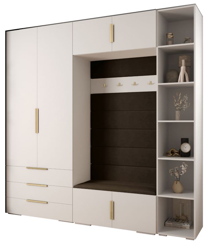 Garderoba do przedpokoju Abiks INOVA 1 Z10 biały+złoty+manila04 1szt.