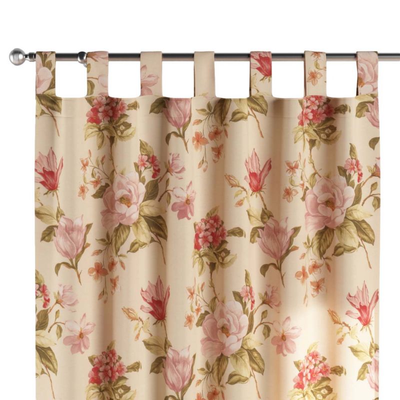 Zasłona na szelkach 1 szt. 130 x 245 cm Dekoria duże kwiaty na kremowym tle 1 szt.