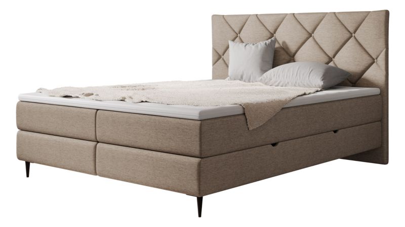 Łóżko kontynentalne MIRJAN 24 Letra 140x200 cm ciemny beż/nogi czarne 1 szt.