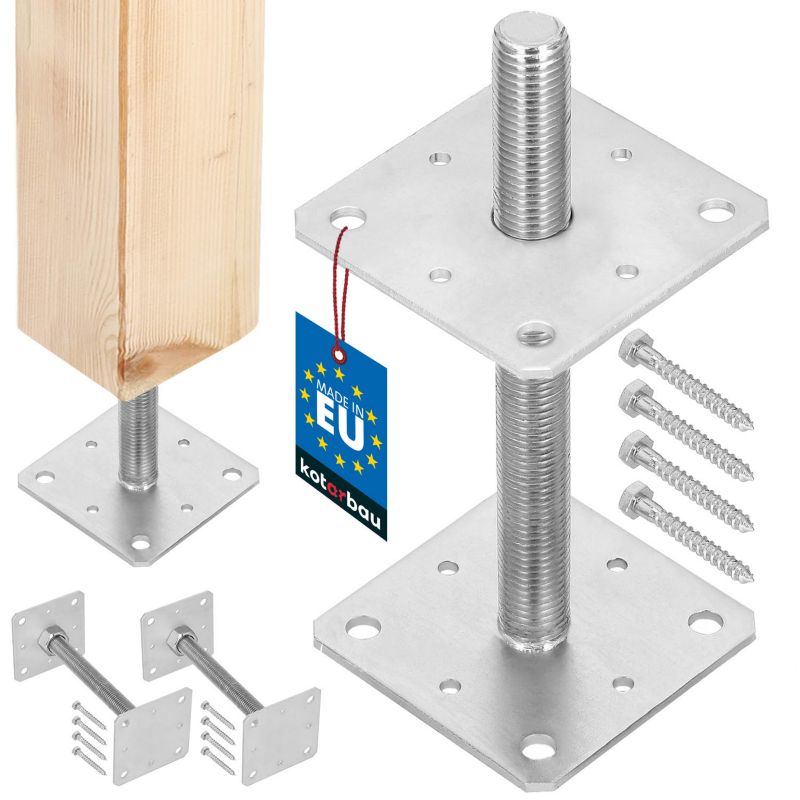 Podstawa słupa KOTARBAU regulowana z prętem m24 110x110x250 mm 2 szt.