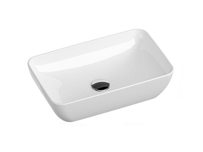 Prostokątna umywalka ceramiczna nablatowa Ravak Dream 50 Slim cienkościenna biała 1 szt