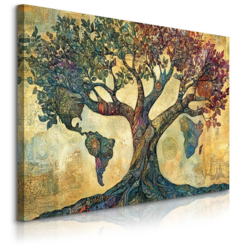 Obraz Muralo Drzewo Życia Mapa Styl Orientalny 40x30 cm 1 szt.