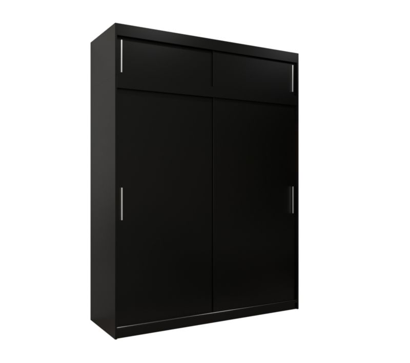 Szafa przesuwna Garderoba Abiks Tokyo 180 czarny + czarny z nadstawką 1 szt.