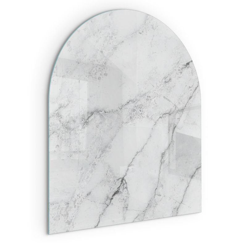 Szklana Podkładka Pod Kominek Półowalny Wallfluent 80x70 cm Marmurowa faktura z żyłkami 1 szt.