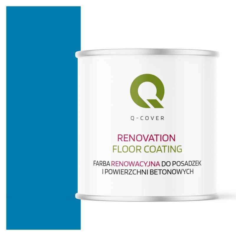 Farba Renowacyjna do Posadzek i Powierzchni Betonowych Q-Cover Błękitny RAL5015 Półmat 2.5L