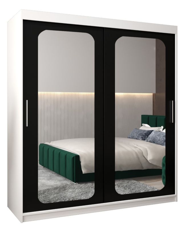 Szafa przesuwna Garderoba Abiks PROMO T3 180 biały/czarny 1 szt.