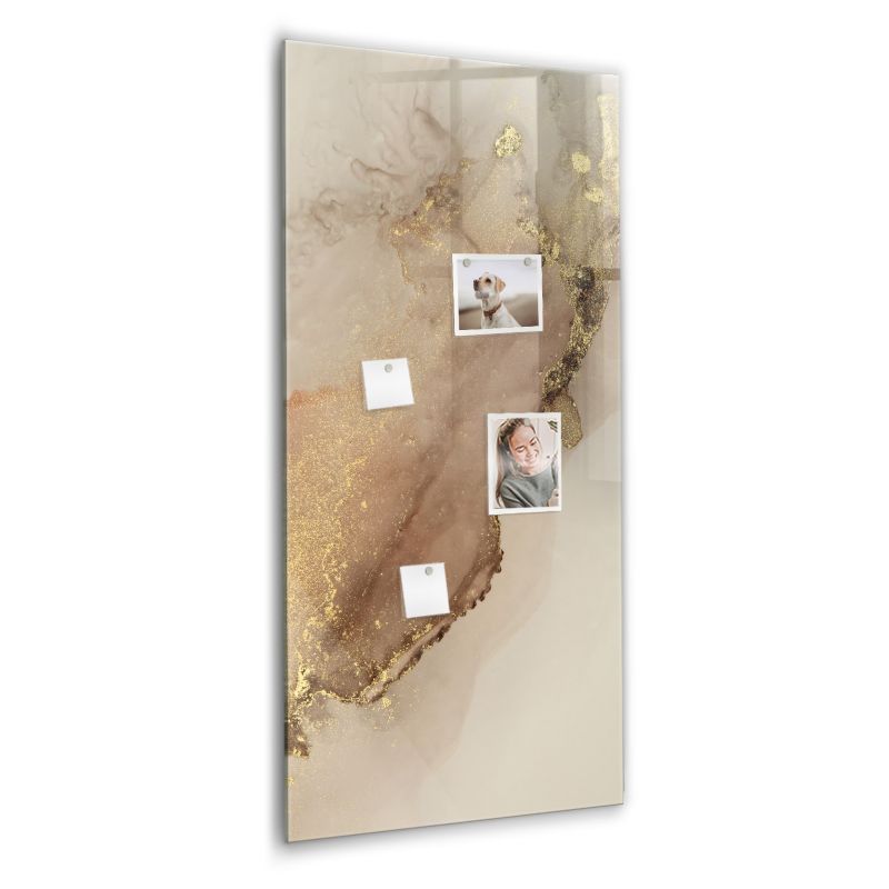 Szklana tablica magnetyczna Wallfluent 60x120 cm Brokatowy marmur Czarny marker 1 szt.