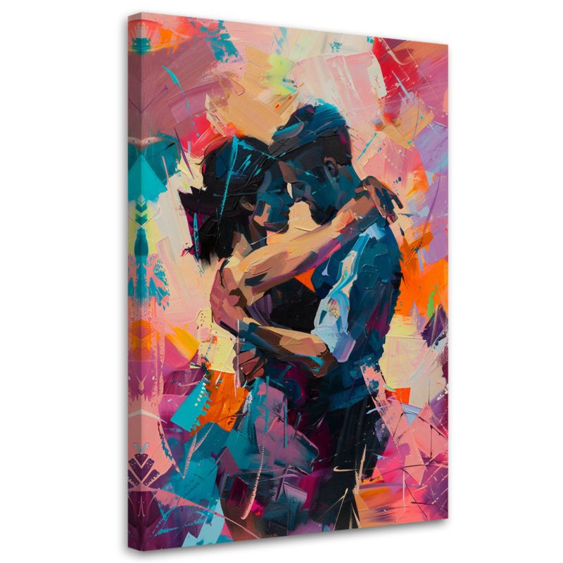 Obraz do sypialni Feeby Zakochana Para Abstrakcja Kolorowy 70x100 cm 1szt