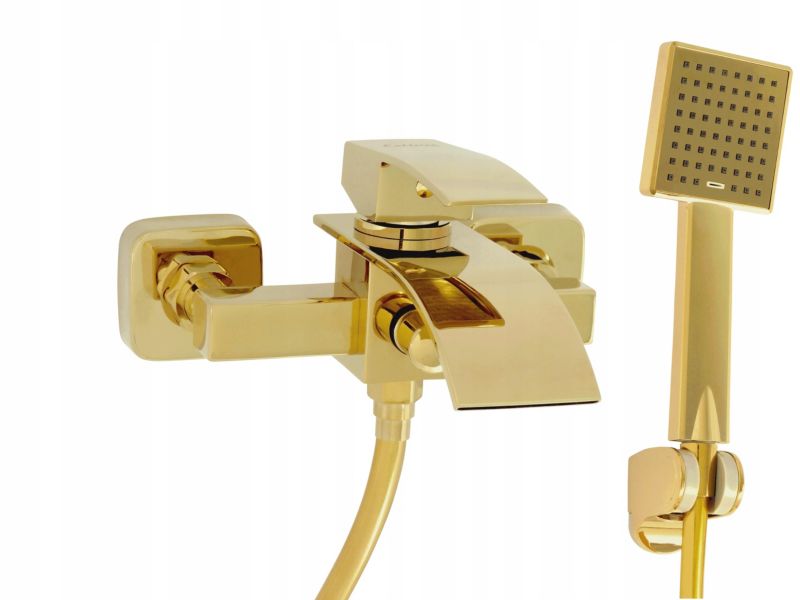 Bateria wannowa ścienna Estiva KASKADA Golden złota 1 szt.