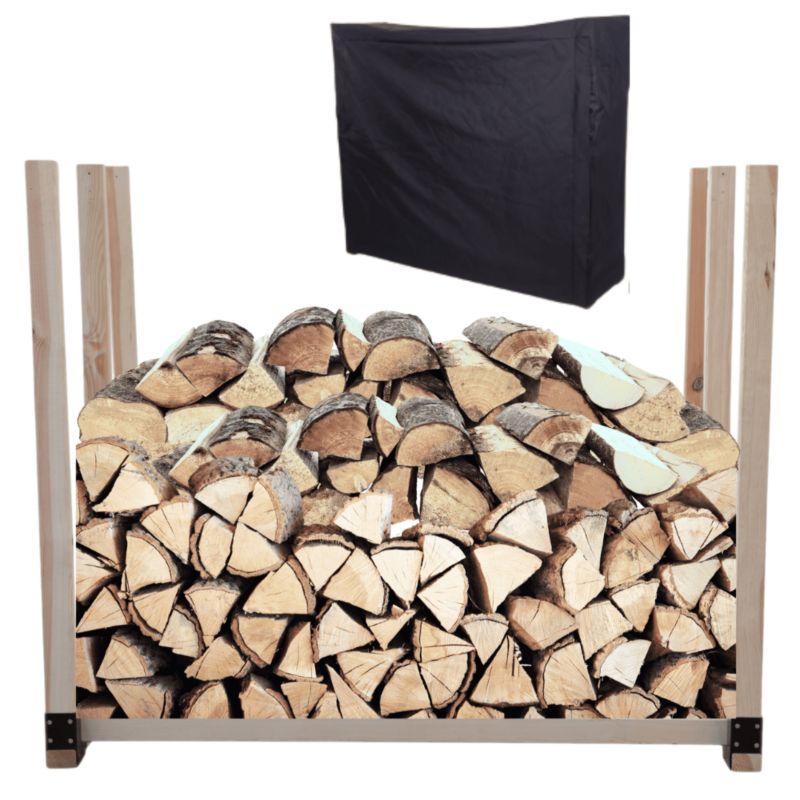 Stojak na drewno kominkowe MODO24 wiata z pokrowcem drewutnia 1,1 m3 1 szt.