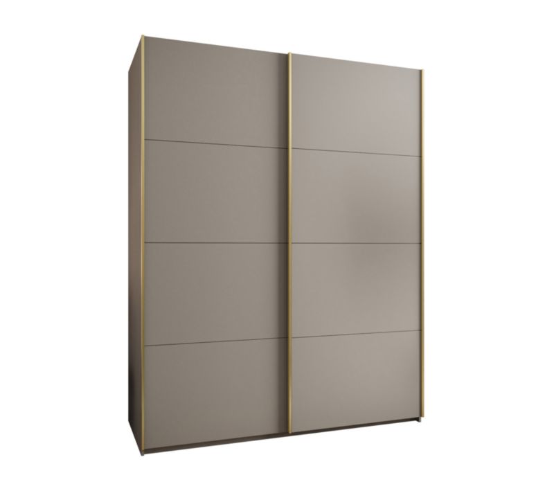 Szafa przesuwna Abiks LUX wysoka szer.200cm kaszmir/kaszmir/czarny 1szt.