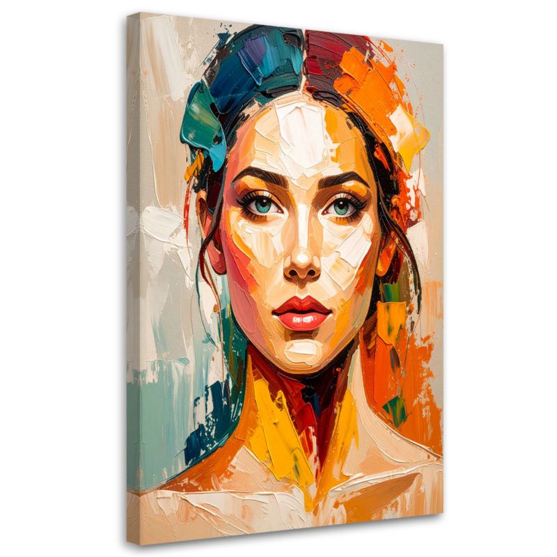 Obraz do salonu sypialni Feeby Portret Pieknej Kobiety efekt farby 40x60cm 1szt